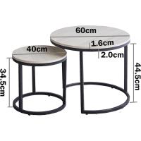 Conjunto de Mesa de Centro Redondo de Madera Tables de Café y Té-Claro - details 16