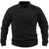 Chaqueta De Fleece Táctica Para Hombres Abrigo Termal Con Cremalleras Resistente Al Viento Para Senderismo Y Uso Diario Estilo Militar Sin Cuello Alto - details 1