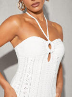 Elegante Vestido Halter para Mujer 2025 Vestido Largo de Fiesta Sirena Corte Premium Ajustado - details 3