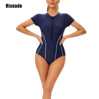 Bañador deportivo de una pieza para mujer, ropa de playa de manga corta, 2024 - details 1