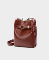 Bolso de hombro vintage de cuero genuino para mujeres, bolso tipo cubo de alta gama, bolso cruzado de piel de vaca de capa superior, bolso cruzado para mujeres - details 28