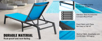 SucceBuy Chaise Lounge Chairs al aire libre, sillones de aluminio para patio con reclinación ajustable en 5 posiciones, sillones plegables para piscina, sillones de bronceado completamente planos para patio, playa, piscina - details 1