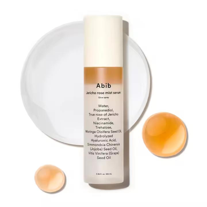 Abib Jericho Rose Glow Spray 3.38 fl oz Botella de niebla facial esencial hidratante para el cuerpo, potenciador de luminosidad, fina de doble capa y - 1