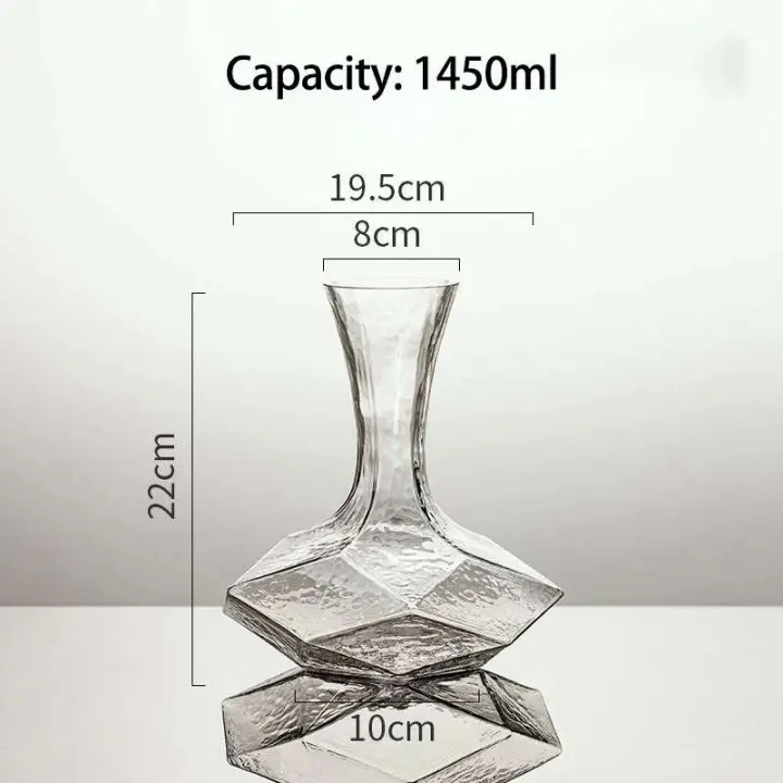 Botella irregular, dispensador de botella de 1450 ml, aireador de vino de vidrio, tarro de espejo, decoración de bar, cristalería artística, regalos - 1