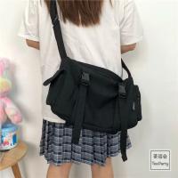 Bolso cruzado de Lienzo a la Moda para Mujeres Bolso de Hombro de Color Sólido, Gran Capacidad, Estilo Casual para Mujeres y Hombres jóvenes - details 10