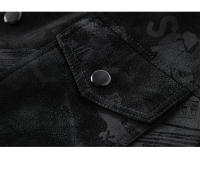 Otoño Invierno Casual chaqueta de cuero para hombres moda al aire libre versátil solapa Tops nuevo confort mantener caliente abrigos con estampado a prueba de viento hombres - details 6