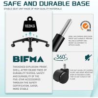 Oficina Ergonómica, Silla de Escritorio con reposabrazos Ajustables, Soporte Lumbar, Regulable en Altura, Silla giratoria de Oficina con Respaldo de Malla Transpirable, Negro - details 7