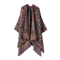 Mantel de Bloques de Color para Mujer Cape de Poncho de Frontal Abierto - details 4