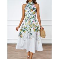 2025 Verano Europa Y Los Estados Unidos Las Mujeres Nueva Moda Cuello De Impresión De La Cintura Delgado Vestido Femenino - details 12