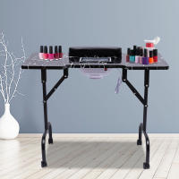 MESA DE MANICURA plegable para salón de belleza, estación de almacenamiento para técnico, escritorio 90x40x72cm/35x15x28 pulgadas, MDF,PVC, hierro, estándar europeo - details 2