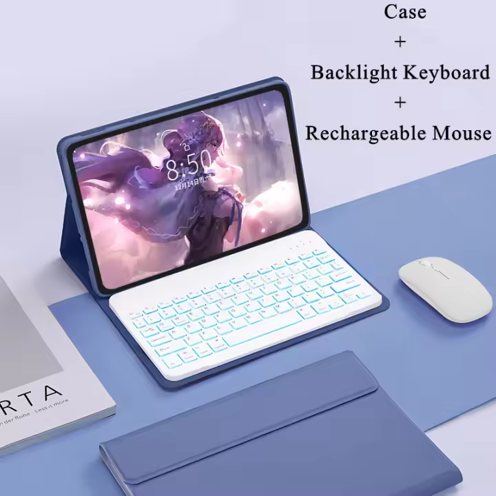 Funda con retroiluminación para Xiaomi Redmi Pad SE 2023, 11 ", ratón, teclado español inalámbrico, Bluetooth - 1