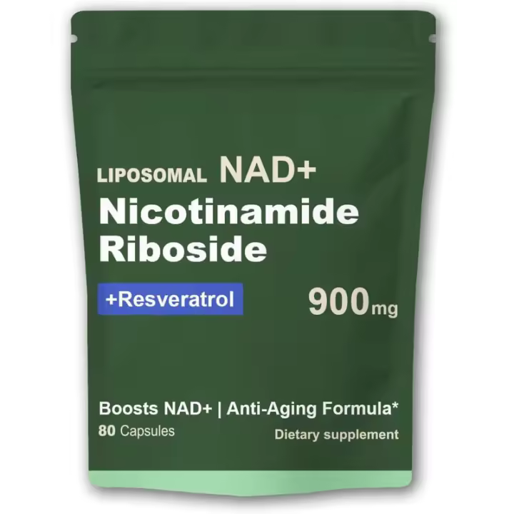 Suplemento Quackiki con NAD Nicotinamida Ribósido Resveratrol 900 MG, aumenta el NAD+ para la salud celular, antienvejecimiento, energía, enfoque - 1
