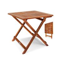 Mesa plegable de madera de acacia mesa Auxiliar mesita de centro 70x70cm mueble de exterior