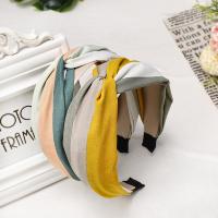 Diadema con lazo anudado cruzado para niña, bandas antideslizantes para el cabello de tela, diadema de Aro para la cabeza a rayas, novedad - details 7