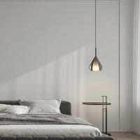 Lámpara colgante de cristal con forma de gota de agua, doble pantalla de cristal gris humo, lámpara colgante moderna para isla de cocina, comedor, sala de estar, cama - details 2