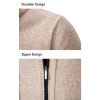 Abrigo deportivo informal para hombre, cárdigan cálido de lana con cremallera, cuello alto, Color sólido, otoño e invierno - details 28