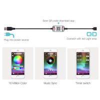 GAHADA Luz de Tira LED RGB Moderna Controla tu Móvil por Bluetooth Iluminación de Resalta para Televisores Cinta Flexible 5m o Más - details 3