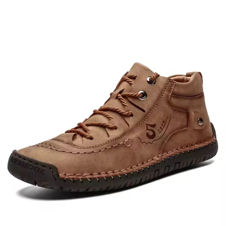 Cuero informal de invierno cómodo para caminar con fondo plano para hombres, asequible y de alta calidad. - 1