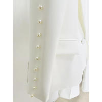 Blazer de mujer de un solo botón con perlas, blazer de oficina delgado, traje de pantalón acampanado, conjunto de talla grande, - details 7