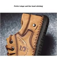 Zapatos informales de cuero hechos a mano para hombre, mocasines de invierno con piel, zapatos cómodos para caminar, zapatos planos para hombre, gran oferta - details 4