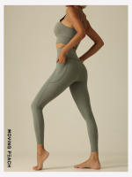 Movimiento de Yoga Leggings para las mujeres deportes pantalones ajustados de cintura alta con ajustado largo pantalones cookteca - details 15
