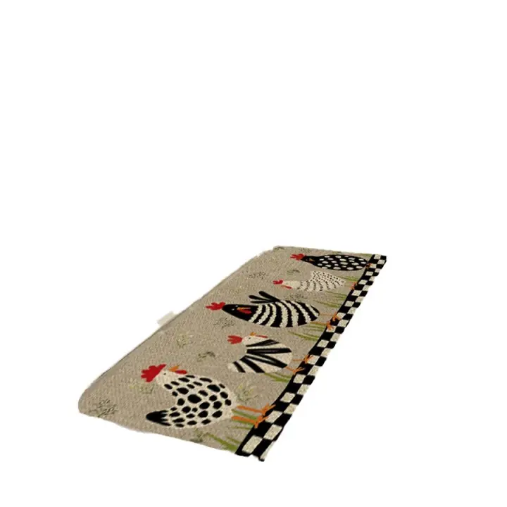 Alfombra de cocina de pollo de dibujos animados, alfombrilla de franela antideslizante lavable a máquina, adecuada para puerta de pasillo y cocina, 1 unidad - 1