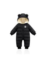 Bebé Niño Niña Nueva Invierno monos De Velours Grueso Caliente Con Capucha Traje De Piel De Avestruz Ropa Infante Rompepiés - details 3