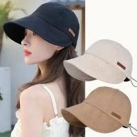 Sombrero para el sol plegable de algodón ajustable para mujer con protector solar protección UV Ideal para verano al aire libre sombrero de pescador de playa - details 1