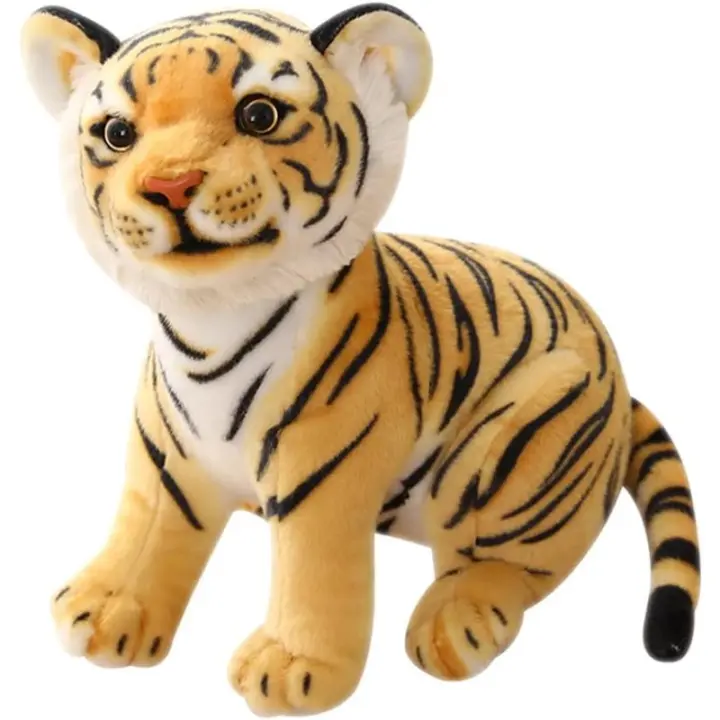 Juguete de Peluche de Tigre Diseño Realista Regalo de Animal Relleno para Niños - 1