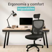 Silla de Oficina Ajustable y Reclinable Soporte Lumbar, Reposacabezas Ajustable, Plegable, Transpirable, Ruedas Giratorias 360° Soporta hasta 120kg - details 20