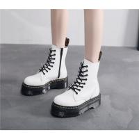 Suelas gruesas con forro polar Botas Dr. Martens, cremalleras laterales, botas cortas de mujer británica, suelas de pastel, botas de trabajo y zapatos de algodón - details 29
