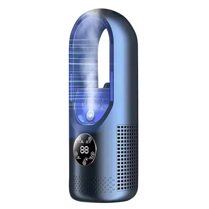Ventilador sin Aspas Ventilador Eléctrico Ventilador de refrigeración para dormitorio doméstico Ventilador de escritorio refrigerado por Agua Azul - 1