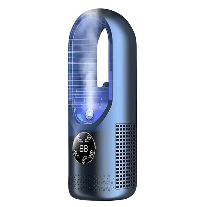 Ventilador sin Aspas Ventilador Eléctrico Ventilador de refrigeración para dormitorio doméstico Ventilador de escritorio refrigerado por Agua Azul - 1