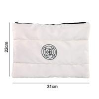 Bolsa De Maquillaje Portátil De Algodón Floral Nueva Gran Capacidad Bolsa De Almacenamiento De Cosméticos En Color Sólido Bolsa De Viaje Para Artículos De Higiene Personal - details 1