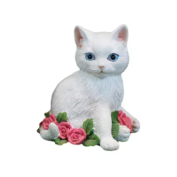 Estatua Decorativa de Gato de Resina Adorna Yardín con Encanto Decoración Luminosa Única para Hogar - 1
