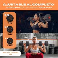 Mancuernas Ajustables 2-en-1 ExtenFit Peso de 2-20 kg Incluye Mancuernas y Barra de Extensión Acolchada Tuercas Antideslizantes Acero Resistente Gimnasio en Casa - details 5