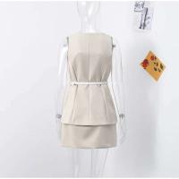 Vestido Mini Casual Cucaracha de Cintura Alta con Top sin Mangas hasta la Cintura - details 1