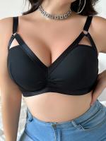 Sujetador Sexy de Talla Grande para Mujer con Escote en V y Detalles Calados - details 0