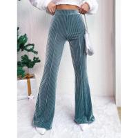 Pantalones acampanados lisos de pana de cintura alta para mujer, moda coreana, nuevos clásicos, Otoño Invierno - details 2