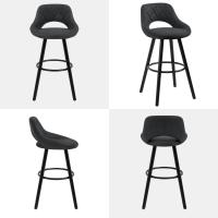 Juego de Taburetes de Cocina Alto 2 Piezas con Resalto y Reposapiés Altos para Bistro, Cafetería y Cocina Funda de Piel Sintética y Patas de Madera Blanco - details 24