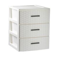 Torre de Almacenamiento de Plástico Volga Anthracita Modelo de Ratán para Decoración del Hogar y Oficina Organizador Multiuso - details 1