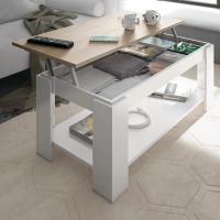 Mesa Centro con Revistero Elegante Acabado en Blanco Artik Medidas: 102 cm (Largo) x 43/54 cm (Alto) x 50 cm (Fondo) - details 15