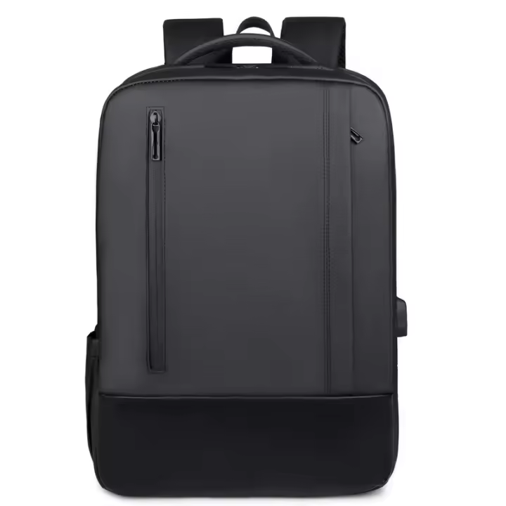 Mochila de negocios de hamburguesa de gran capacidad, bolsas múltiples para computadora, mochila impermeable para computadora portátil con carga USB - 1
