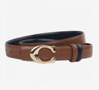 Cinturón delgado con hebilla en forma de C para mujer, cinturón de mezclilla de doble cara desmontable, cuero PU de alta calidad, marca de diseñador de lujo - details 9