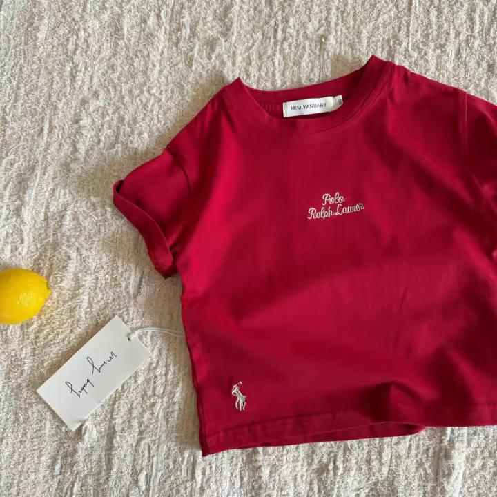 Camiseta de Algodón Puro para Niños Estilo Coreano para Niños y Niñas Algodón Tierno para Verano - 1
