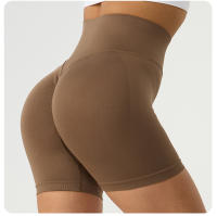 Pantalones cortos de yoga para levantamiento de glúteos para mujer, cintura alta, control de barriga, fruncidos - details 8