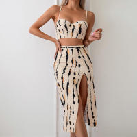 Conjunto de Bikini de tres piezas para mujer, traje de baño con estampado de falda larga y bolsa dura, novedad de 2024 - details 16