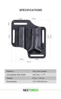 Funda de Cuero EDC Nextorch V40 Adecuada para Linternas Barra de Luz Plumas Herramientas 100% Cuero Real Apto para Anchos de Cinturón ≤ 45mm - details 6