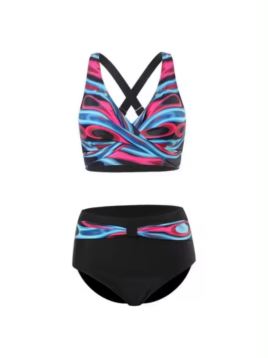 Bikini cintura alta mujer, con tre Sexy Push-Up, conjunto Bikini, ropa de baño para playa XXL 2023 - 1
