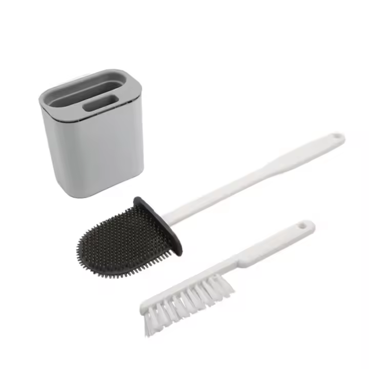 Cepillo de Inodoro Portátil Multifunción con Agarre Cómodo, Limpieza Manual sin Electricidad para Baños, Incluye Mango - 1